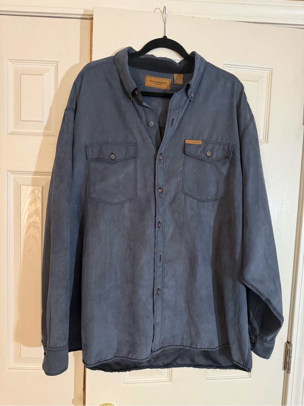 Clearwater Outfitters XXL Blue Sueded Button Up Shirt